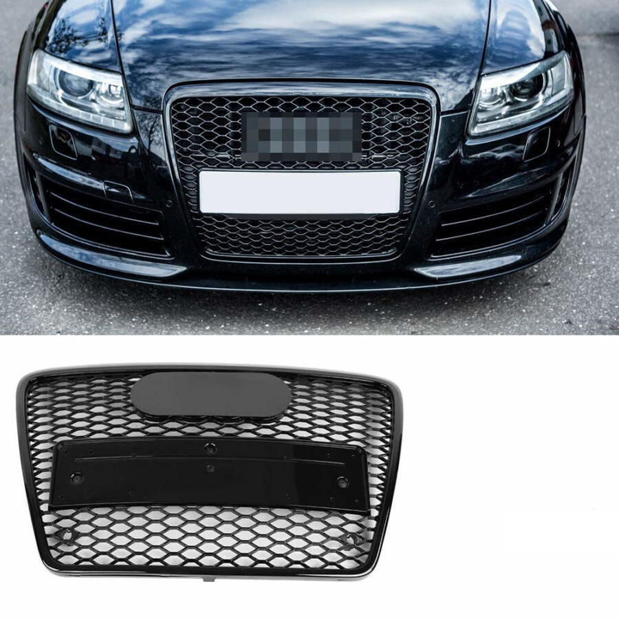 Grill Audi A6 C6 09-11 Sport Blank Svart – bilde 2 av 4