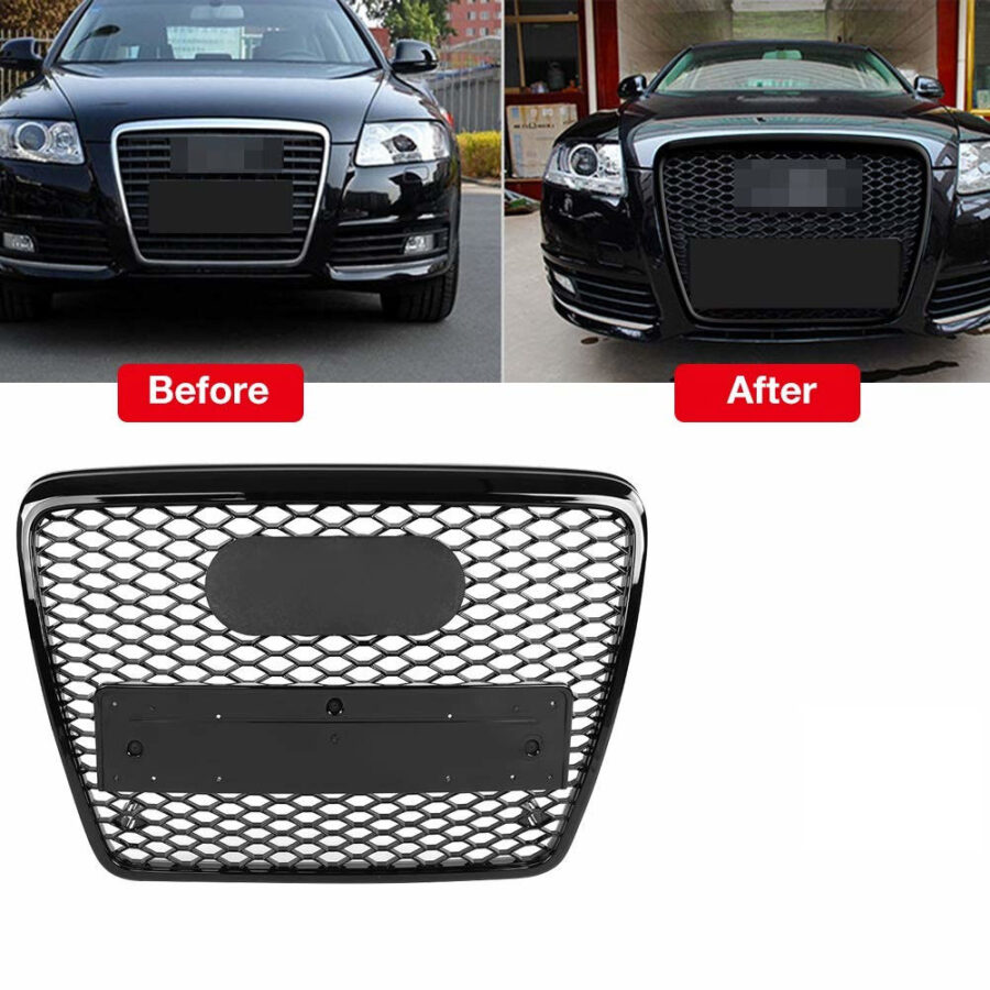 Grill Audi A6 C6 09-11 Sport Blank Svart – bilde 3 av 4