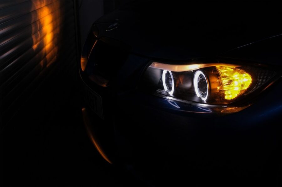 Frontlykter BMW E90/E91 05-08 Angel Eyes Svart – bilde 5 av 6