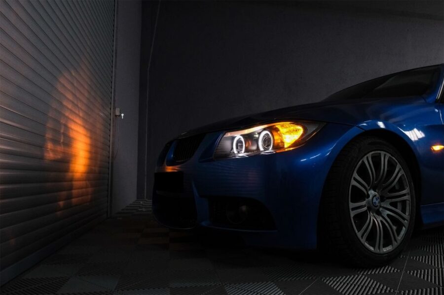 Frontlykter BMW E90/E91 05-08 Angel Eyes Svart – bilde 3 av 6