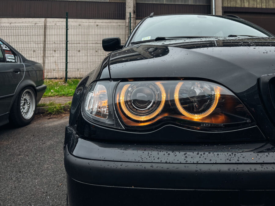Frontlykter BMW E46 09.01-03.05 S/T Angel Eyes Svart – bilde 3 av 4
