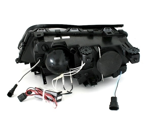 Frontlykter BMW E46 01-05 Angel Eyes LED Svart – bilde 3 av 4