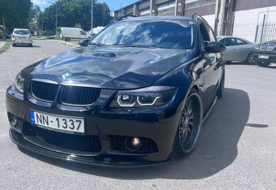 Frontlykter BMW E90/E91 05-08 Angel Eyes LED 3D Svart – bilde 5 av 5