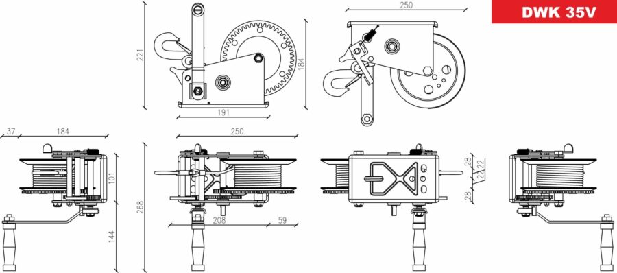 Håndsveiv Vinsj DWK 35V 3500 lb/1588 kg – bilde 2 av 2