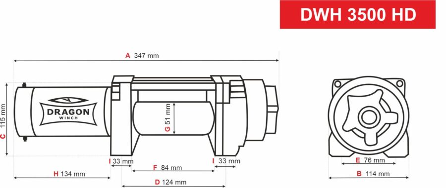 Vinsj DWH 3500 HD (1588 kg) Ståltau – bilde 2 av 8