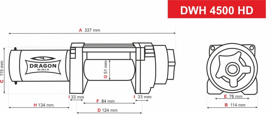 Vinsj DWH 4500 HD S (2041 kg) Syntetisk Tau – bilde 2 av 7