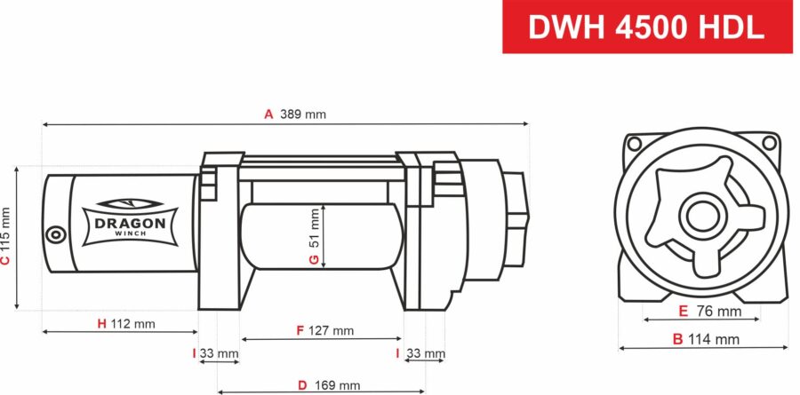 Vinsj DWH 4500 HDL (2041 kg) Ståltau – bilde 2 av 7