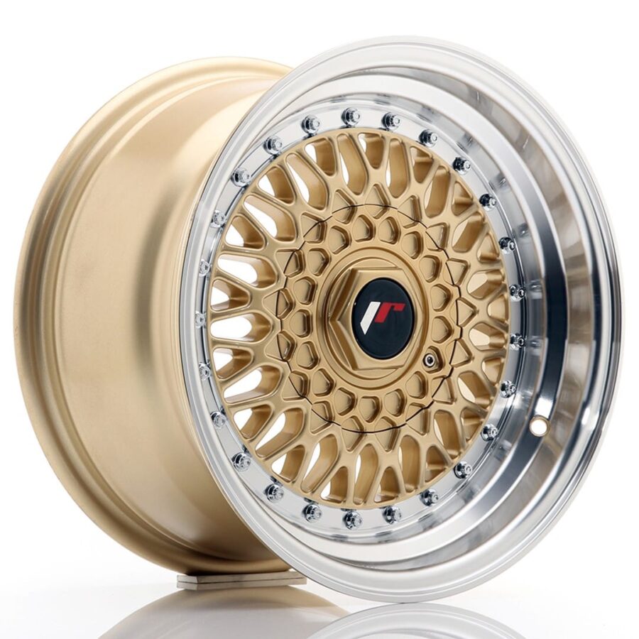 Felg Japan Racing JR9 15x8 ET15 4x100/114 gull med bearbeidet leppe