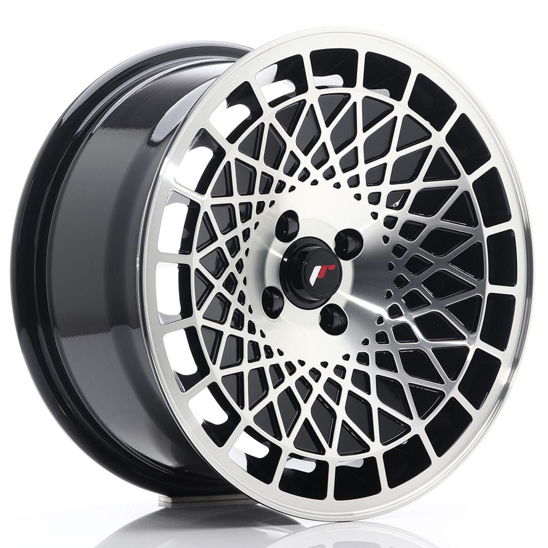 Felg Japan Racing JR14 16x8 ET25 4x100 glanssvart maskinbearbeidet front