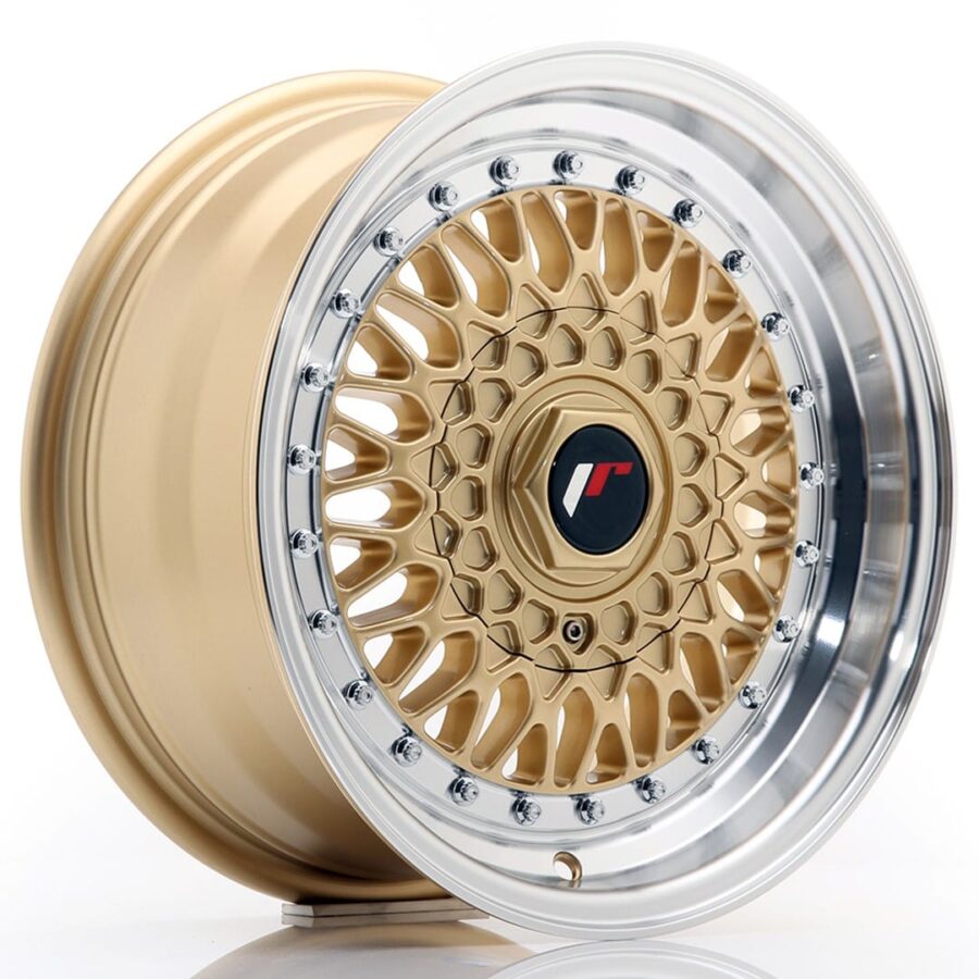 Felg Japan Racing JR9 15x7 ET20 4x100/108 gull med bearbeidet leppe