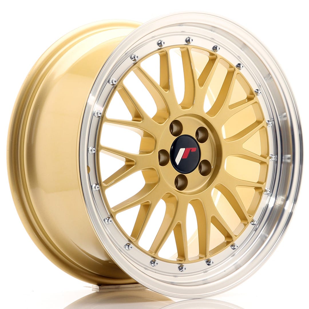 Felg Japan Racing JR23 18x8,5 ET35 5x100 gull med bearbeidet leppe