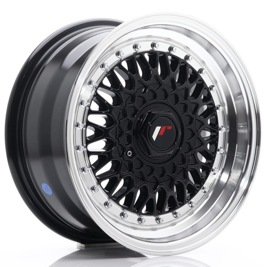 Felg Japan Racing JR9 15x7 ET20 4x100/108 Gloss Black med Machined Lip