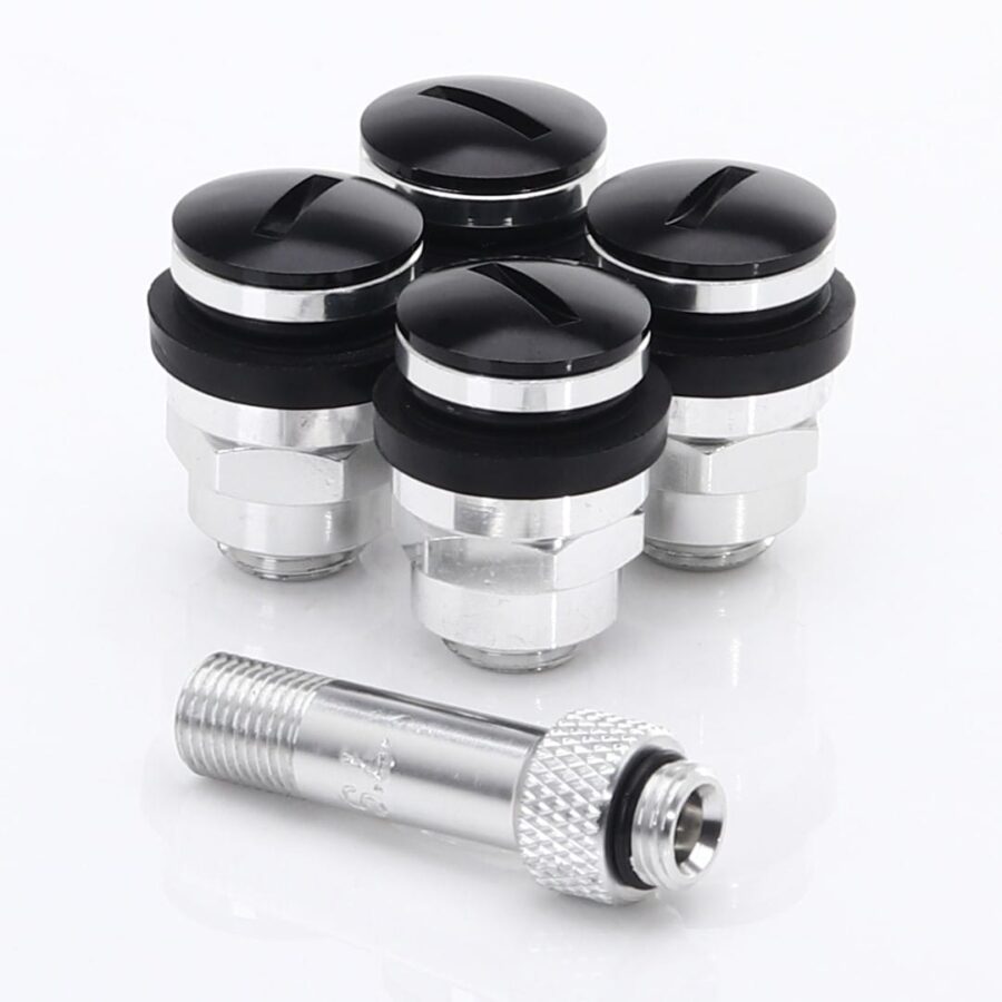 Sett med flate luftventiler i aluminium JR v1 - SVART