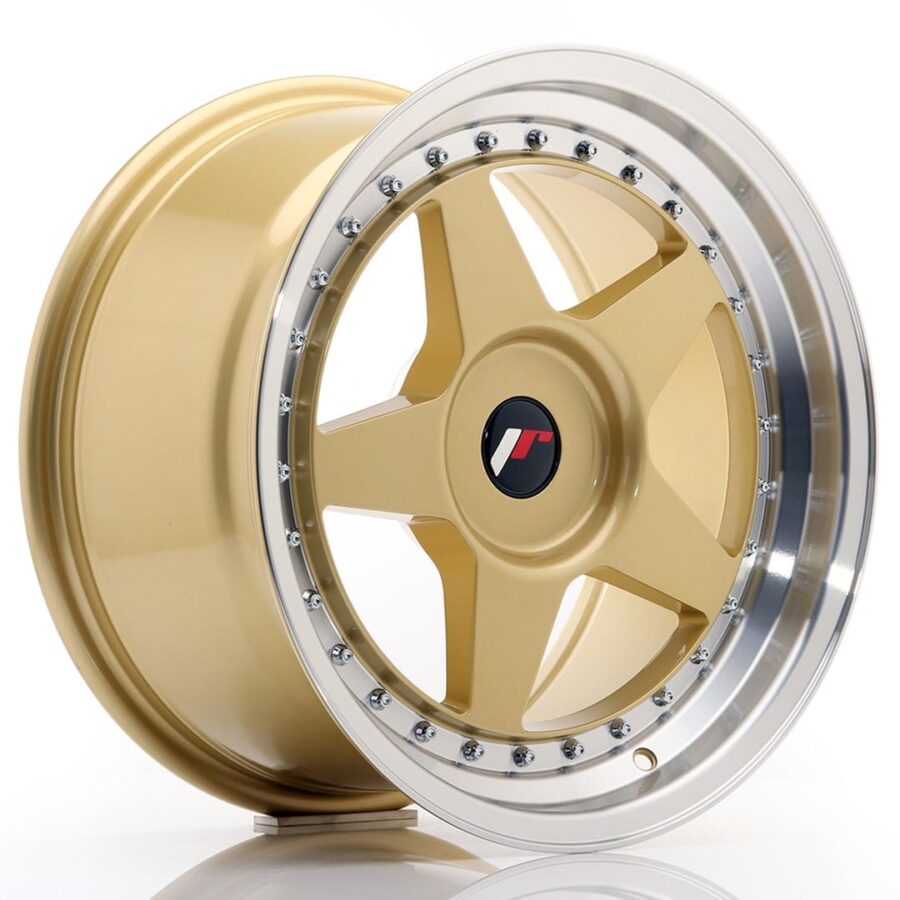 Felg Japan Racing JR6 17x9 ET20-35 BLANK Gull med bearbeidet leppe