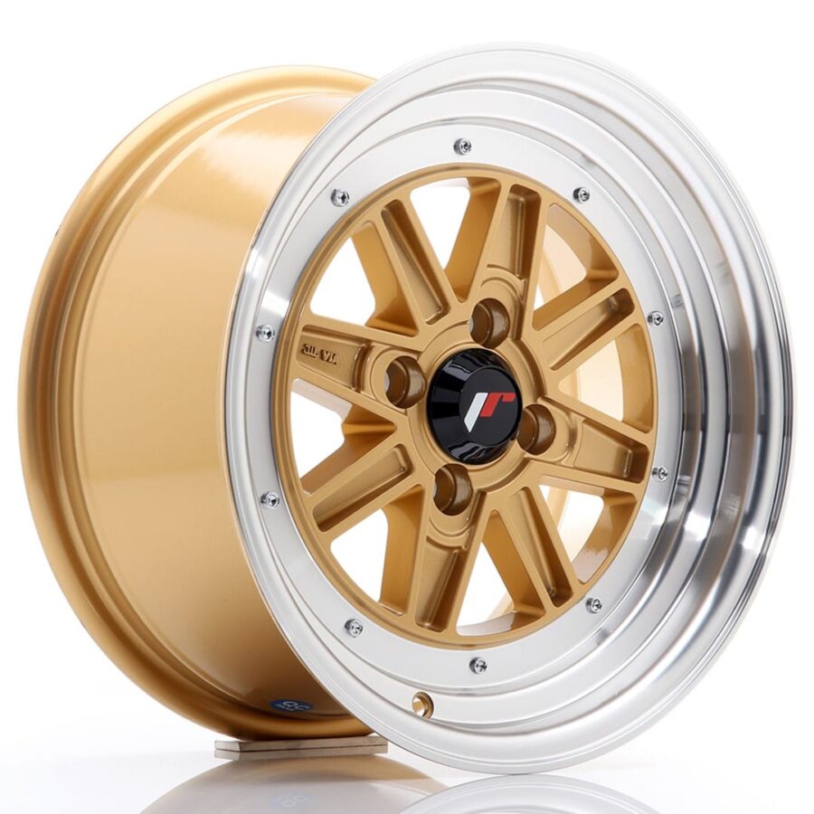 Felg Japan Racing JR31 15x7,5 ET20 4x100 gull med bearbeidet leppe