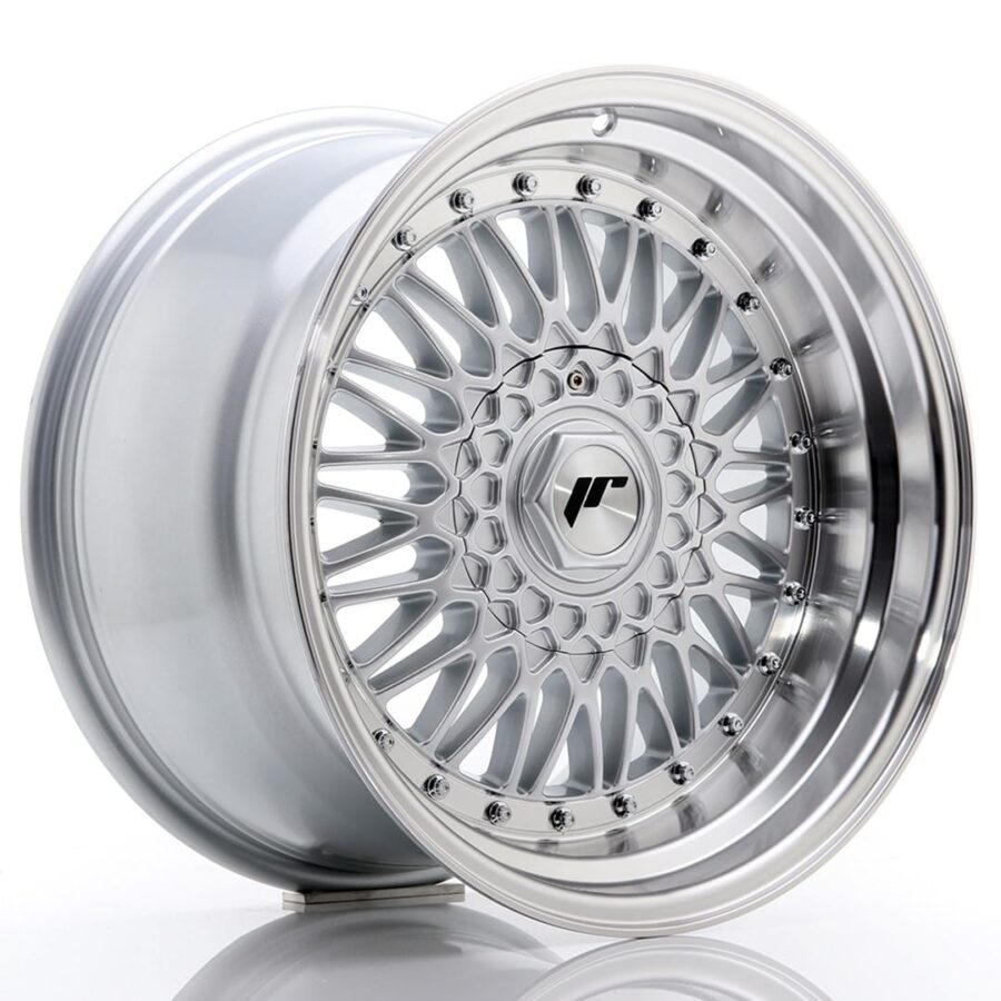 Felg Japan Racing JR9 17x10 ET20 5x112/120 Sølv med bearbeidede leppe+sølvnagler