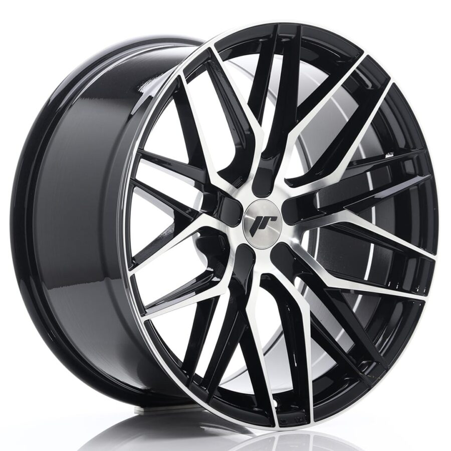 Felg Japan Racing JR28 20x10 ET20-40 5H BLANK Glanssvart maskinbearbeidet front