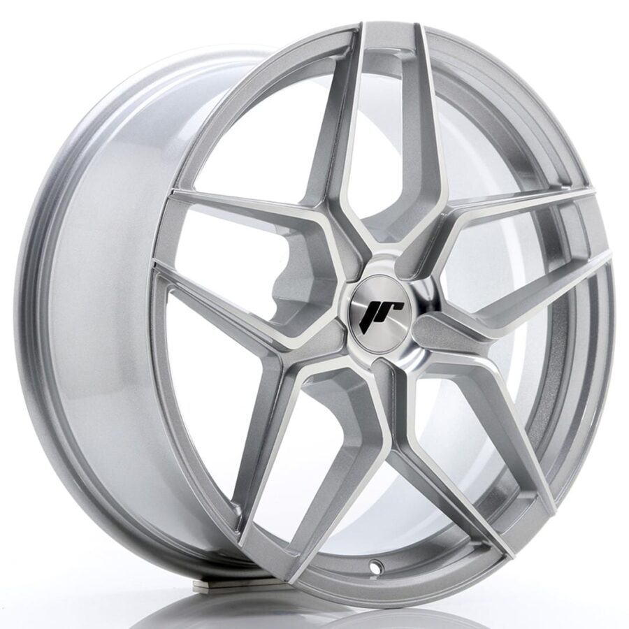 Felg Japan Racing JR34 18x8 ET20-42 5H BLANK Sølvbearbeidet front