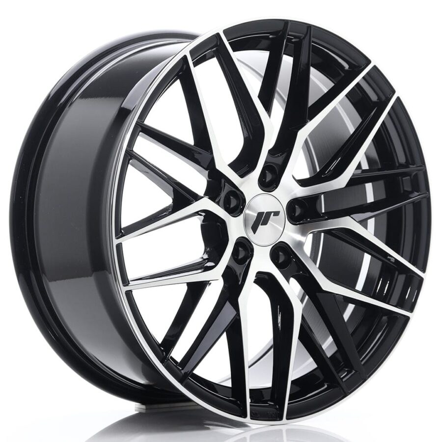 Felg Japan Racing JR28 19x8,5 ET35 5x120 glanssvart maskinbearbeidet front