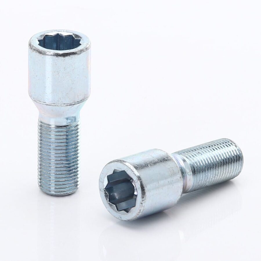 Set of 10 SILVER star bolts 32mm 12x1,5 + Key – bilde 1 av 2