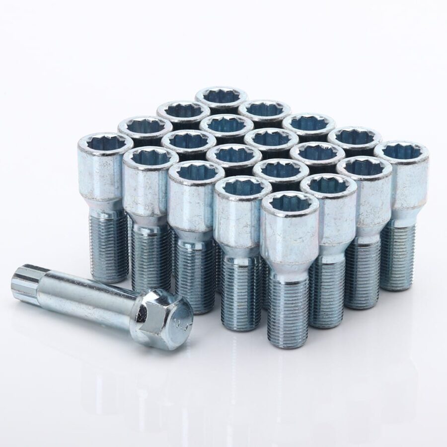 Set of 10 SILVER star bolts 32mm 12x1,5 + Key – bilde 2 av 2