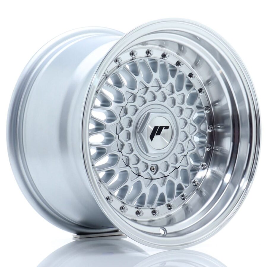 Felg Japan Racing JR9 15x9 ET10 4x100/108 sølv med bearbeidede leppe+sølvnagler