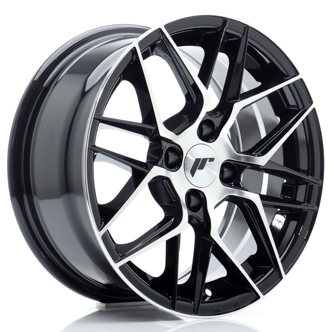 Felg Japan Racing JR28 15x7 ET38 4x100 glanssvart maskinbearbeidet front