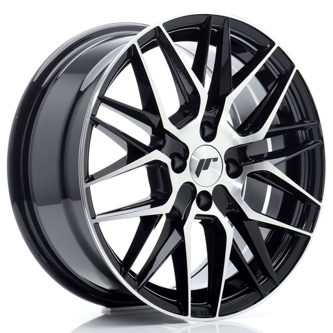 Felg Japan Racing JR28 16x7 ET40 4x100 glanssvart maskinbearbeidet front