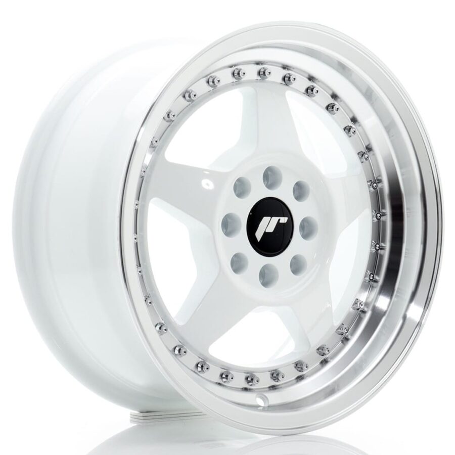Felg Japan Racing JR6 15x7 ET25 4x100/108 Hvit med bearbeidet leppe