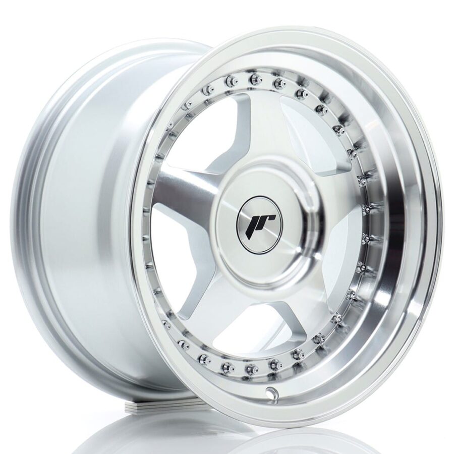 Felg Japan Racing JR6 15x8 ET25 BLANK Sølv maskinert front