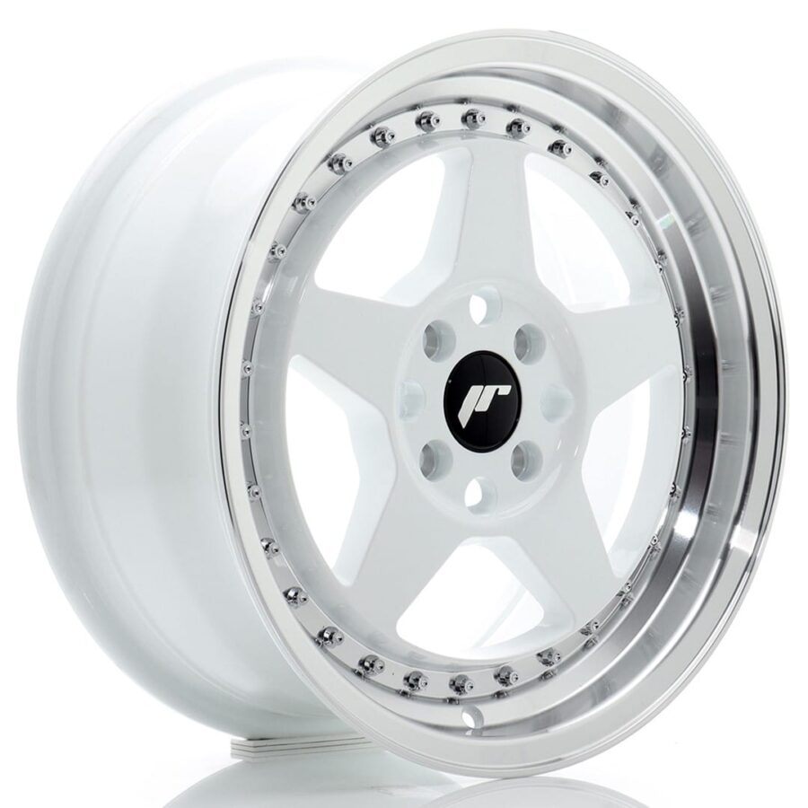 Felg Japan Racing JR6 16x7 ET35 4x100 Hvit med bearbeidet leppe
