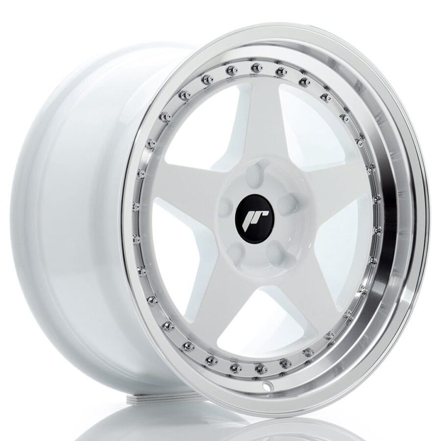 Felg Japan Racing JR6 17x9 ET20-35 5H BLANK Hvit med bearbeidet leppe