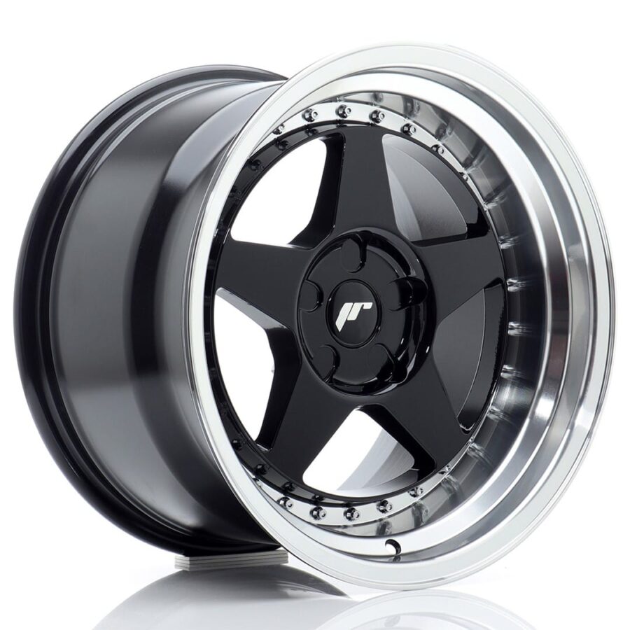 Felg Japan Racing JR6 17x10 ET0-20 5H BLANK Gloss Black med Machined Lip