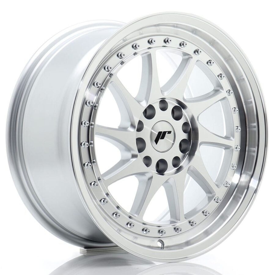 Felg Japan Racing JR26 17x8 ET25 5x114/120 sølvbearbeidet front