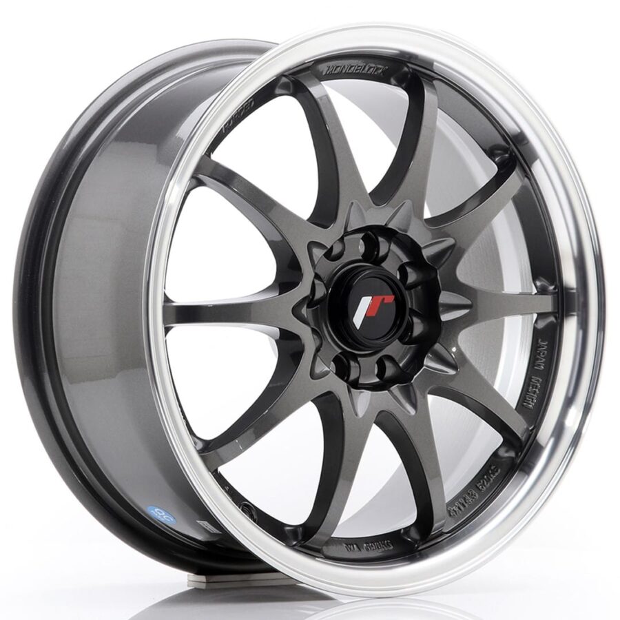Felg Japan Racing JR5 16x7 ET30 5x100/114,3 Gun Metal med Machined Lip