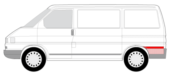 Skjerm Panel Bak Venstre - VW TRANSPORTER T4 90-03, – bilde 2 av 2
