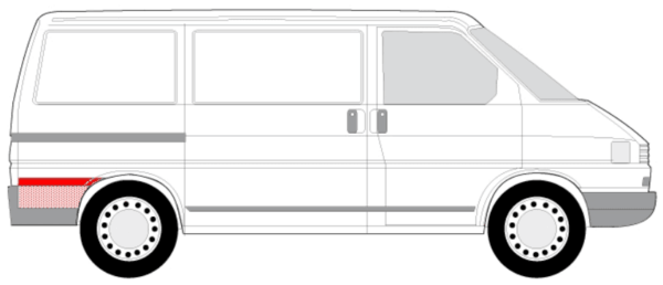 Skjerm Panel Bak Høyre - VW TRANSPORTER T4 90-03, – bilde 2 av 2