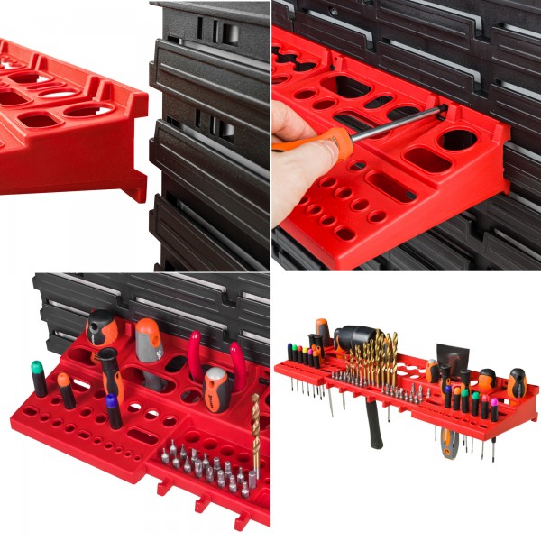 Metall Verktøytavle 1548x583mm Med 8 Bokser Og Verktøyholdere - Bilde 6