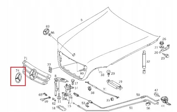Emblem – Mercedes W163 ML OEM A1638880086 – bilde 2 av 2