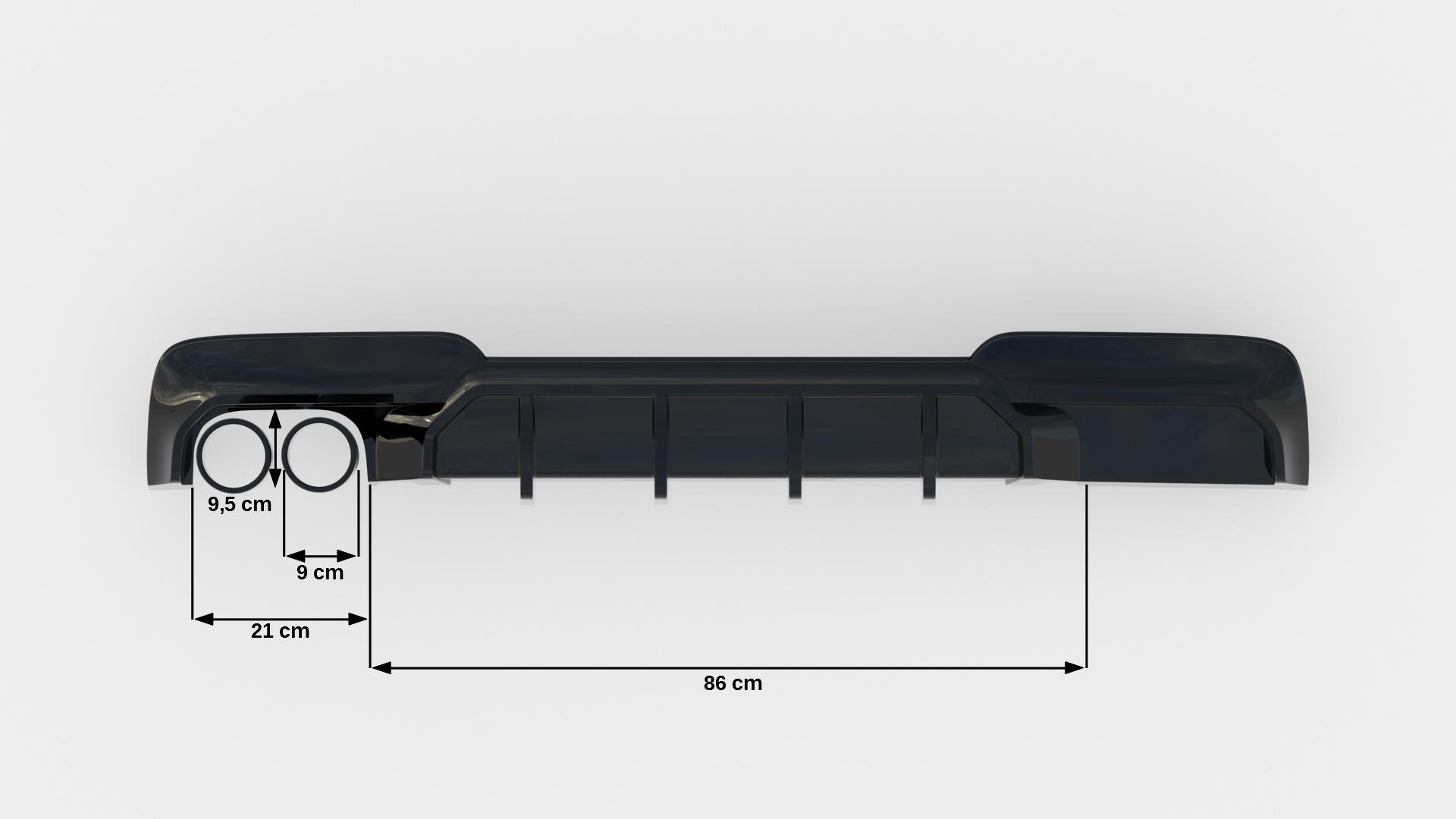 Diffuser V.2 BMW 5 M-Pack F10 / F11 (Versjon med dobbelt eksosanlegg på den ene siden) - Bilde 6