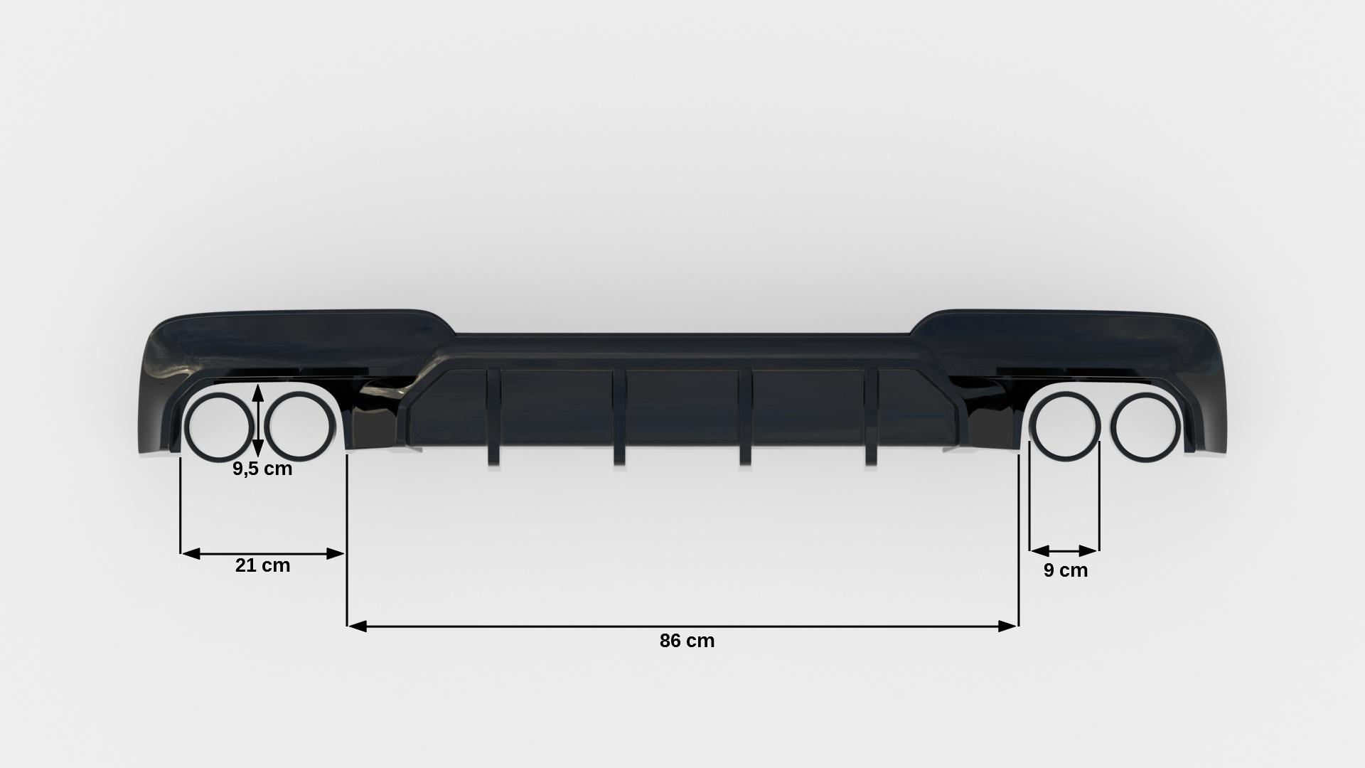 Diffuser V.2 BMW 5 M-Pack F10 / F11 (Versjon med to doble eksosanlegg) - Bilde 6