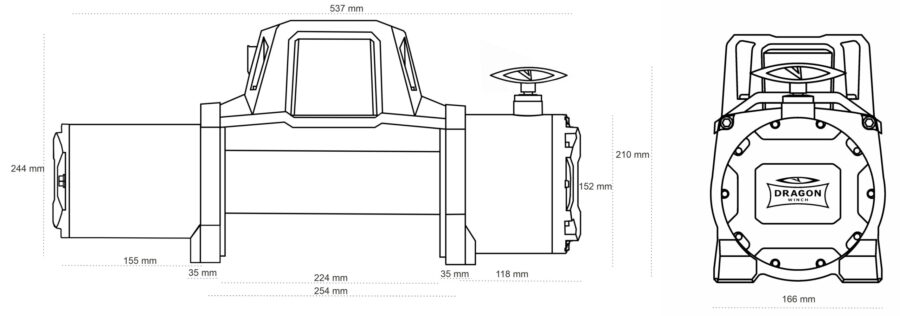Vinsj 12000Lbs HD (4536 kg) Dragon Winch Maverick Ståltau – bilde 8 av 8