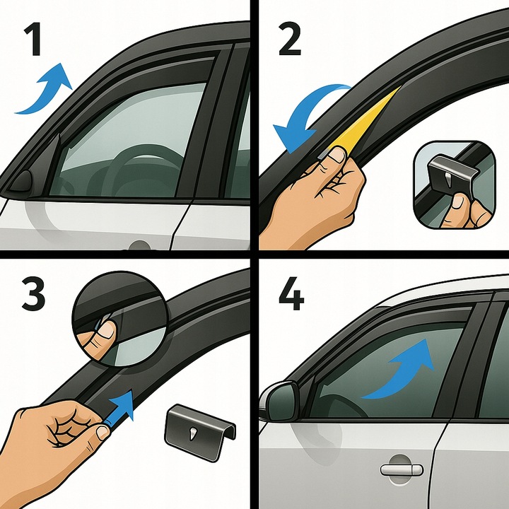 Vindavvisere VW Transporter T4 / MultIVan I / Caravelle 2D 1990 – 2003 Sett 2 Stk. - Bilde 2