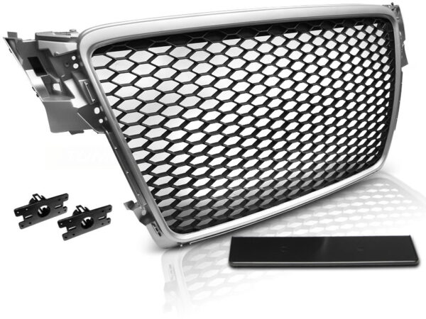 Grill Audi A4 B8 08-11 Sport Sølv/Svart