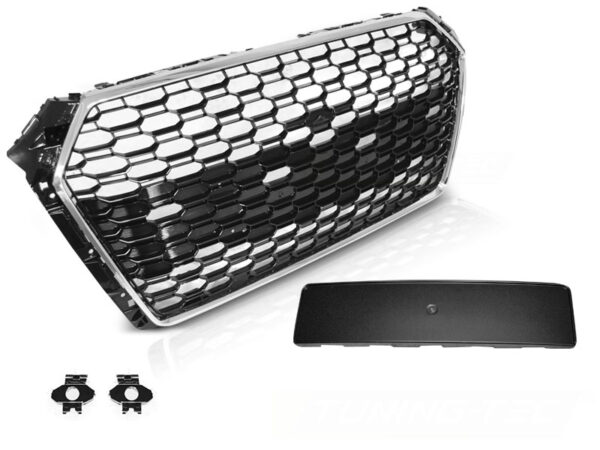 Grill Audi A4 B9 15-19 Sport PDC Krom/Svart