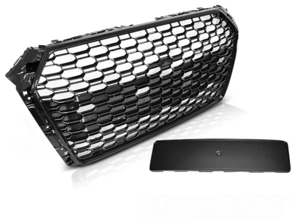 Grill Audi A4 B9 15-19 Sport Uten PDC-holder Blank Svart