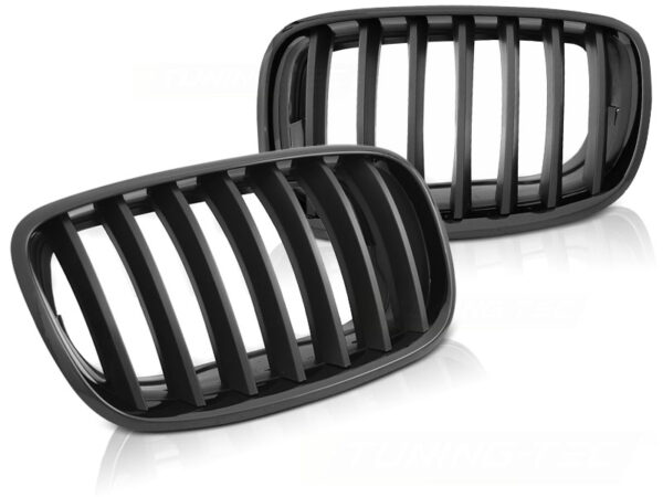 Grill BMW X5 E70 X6 E71 08- Blank Svart Ramme/Matt Svart