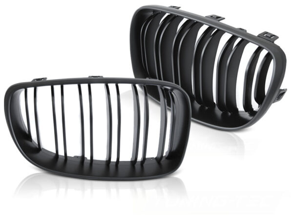 Grill BMW E87/81/82/88 07-11 Sport Style Double Bar Matt Svart