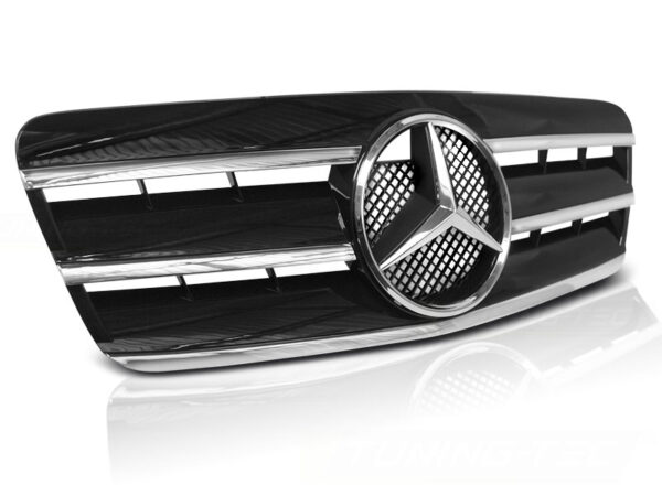 Grill Mercedes CLK W208 96-02 CL Style Med Mercedes-Emblem Svart/Krom
