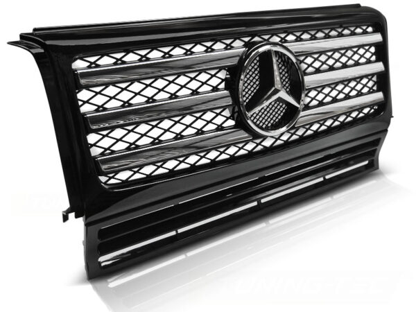 Grill Mercedes W463 90-12 Sport Med Mercedes-Emblem Svart/Krom